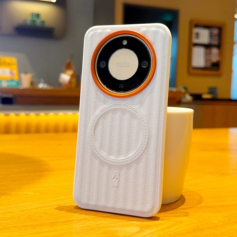 Premium Shockproof Magnetic Protective Back Cover - Hard PU Full Shell Case