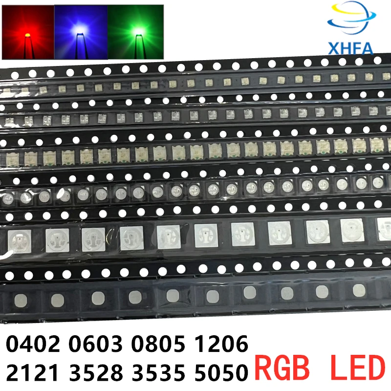 100 قطعة مصلحة الارصاد الجوية LED RGB ديود 3528 5050 1206 0402 0603 ...