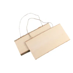 2 Pcs Wooden Hanging Board DIY Blank Hanging Board Drawing Display Hanging Board Wooden Hanging Message Board Pendant (10x25cm)