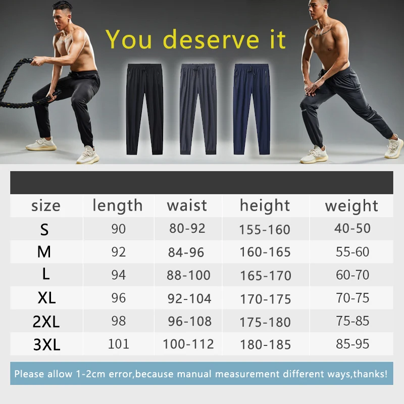 Quick Drying Men's Sport Pants: Running, Zipper Pockets, Fitness - true deals club