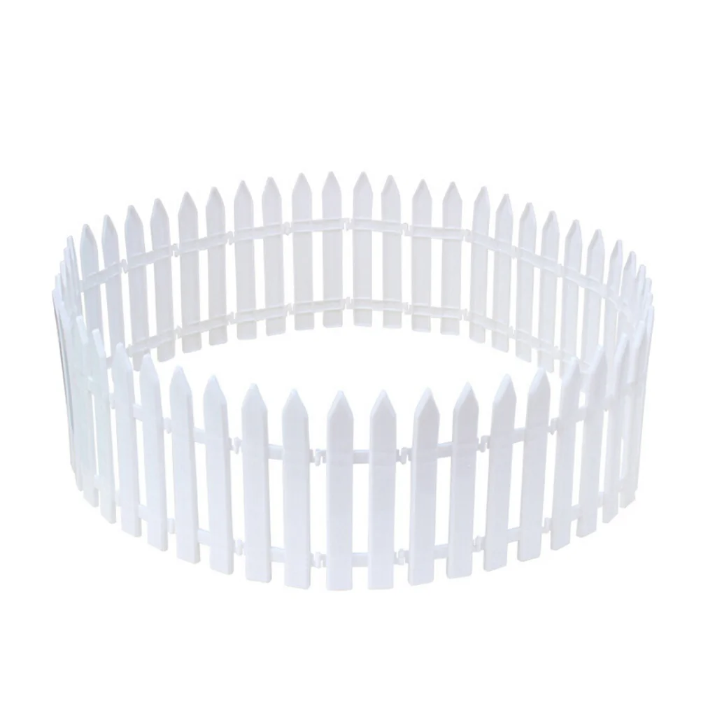 

White Plastic Picket Fence Miniature Home Garden Christmas Xmas Tree Wedding Party Decoration (25 Pieces)