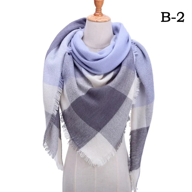 2021 new Cashmere Scarf For Women Plaid Knitted Triangle Pashmina Winter Warm Shawl Wraps Bufanda Female Soft Neck Echarpe UB-2
