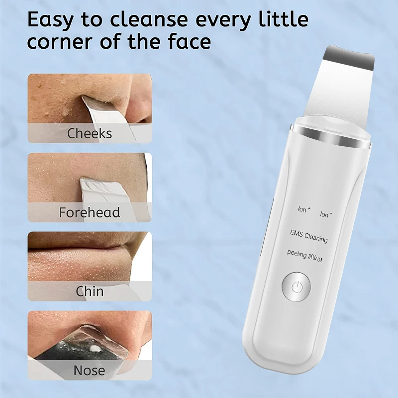 PAKISS Skin Scrubber Facial Spatula Blackhead Remover Pore Cleaner Scraper Deep Cleansing-4 Modes FY-401-402