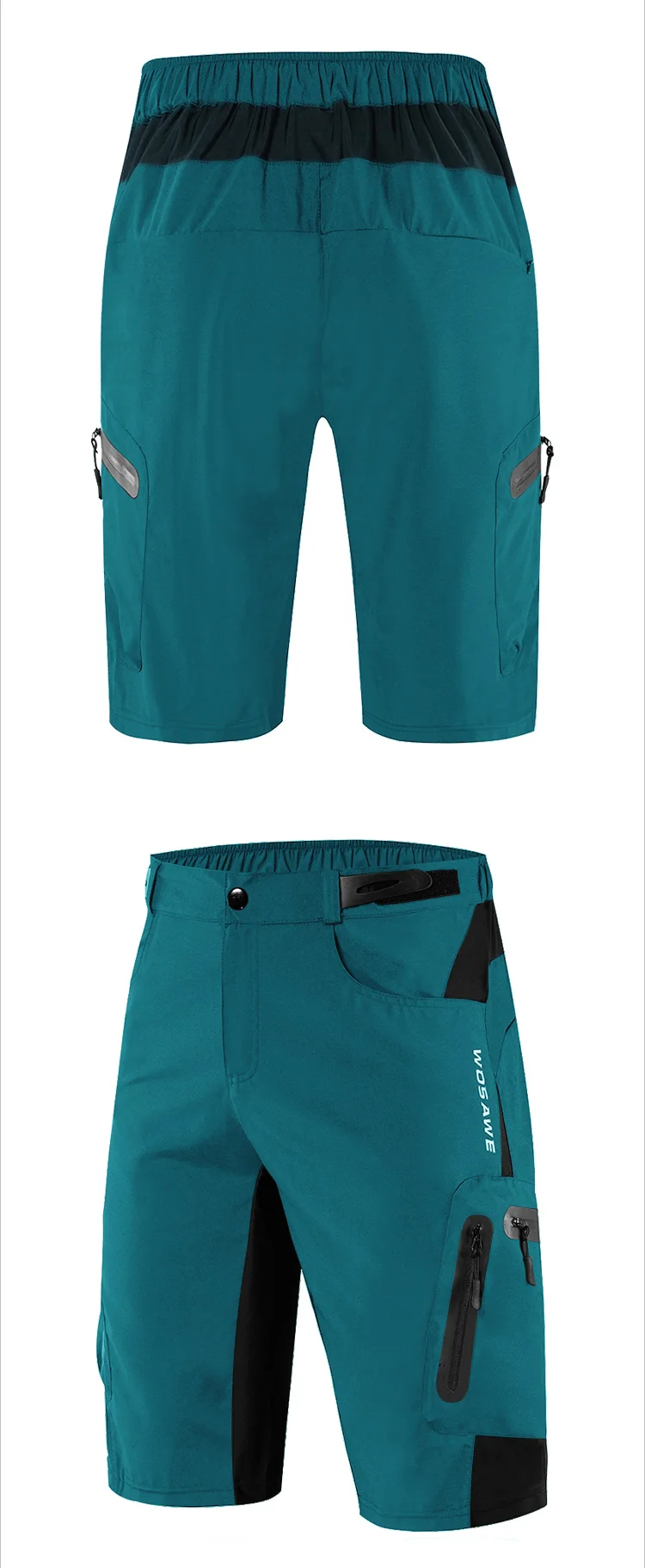 Mountainbike-Shorts mit lockerer Passform, mehrere Taschen, MTB-Shorts, schnell trocknend, Downhill-Fahrrad-Rennshorts, Sommershorts, leicht, ohne Polsterung – Detail 4