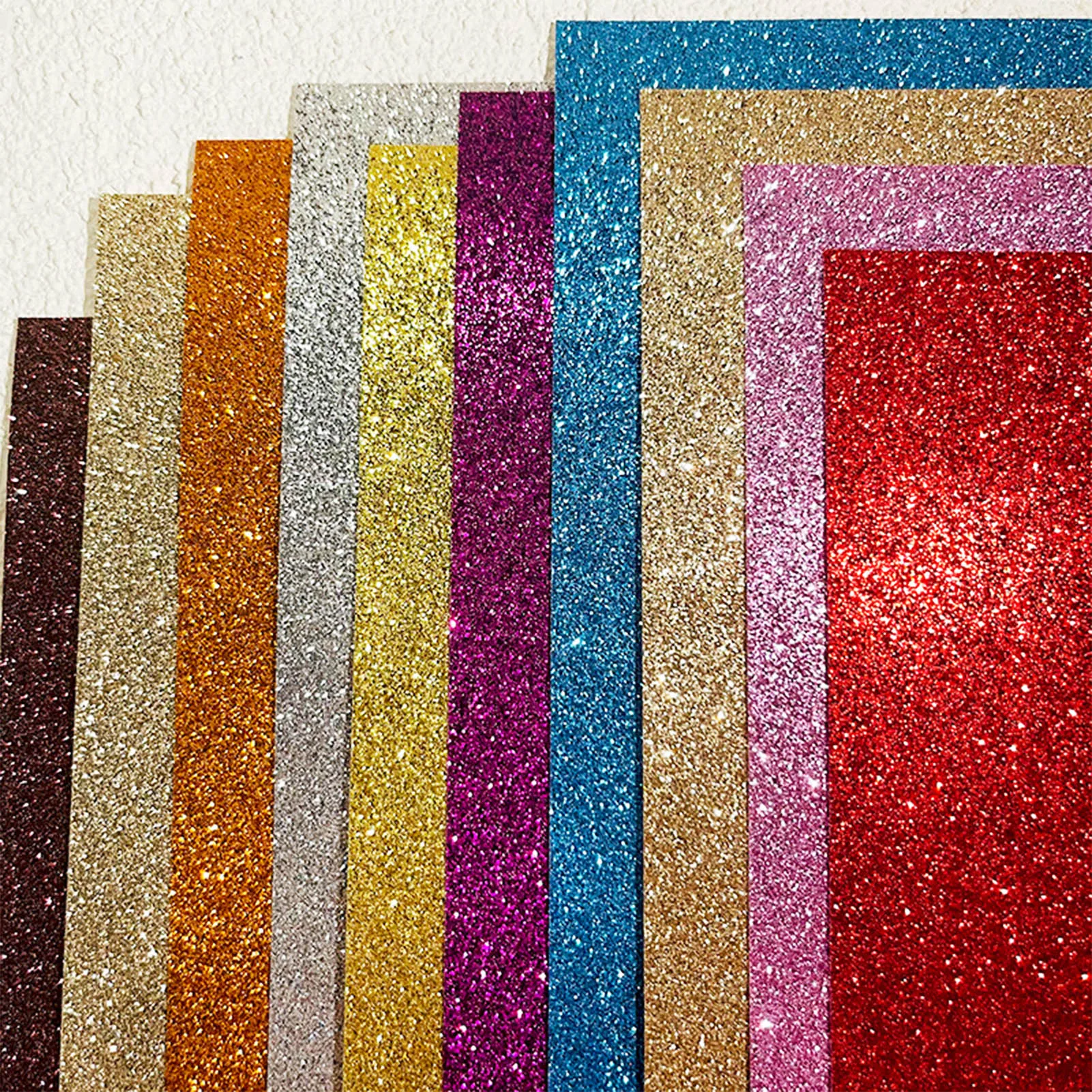 Silver Glitter Cardstock 10 Pcs Glitter Card Paper A4 Sparkle Card Craft  With 10 Colors One Sided For DIY Invitations Gift