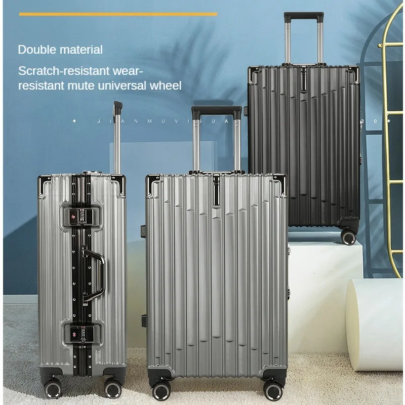 Aluminum frame luggage Cabin, With USB charging student trolley case,  password travel box，Couples Holiday Travel Suitcase - AliExpress