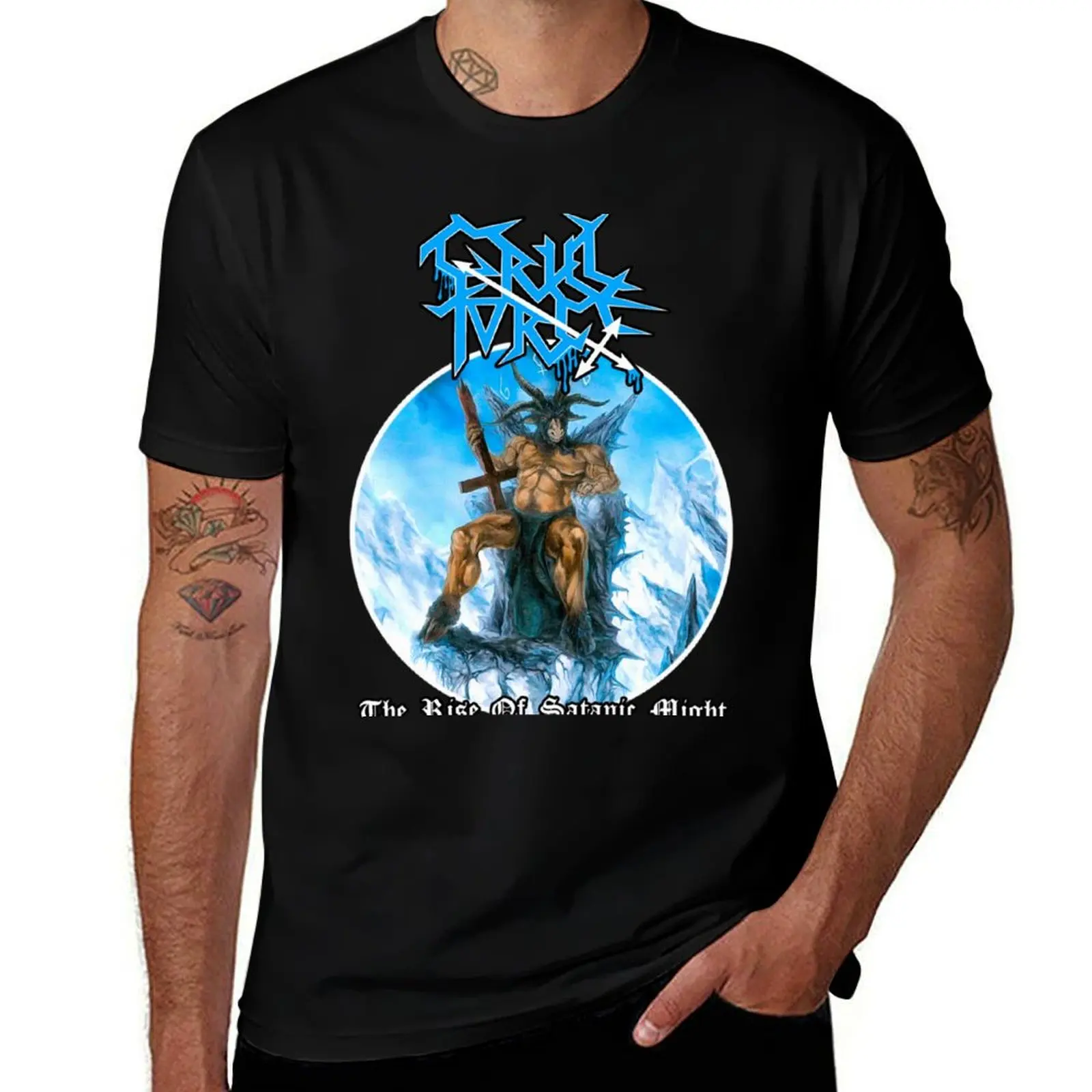 T-shirt Rétro CRUEL FORCE The Rise Of Satanic Might - Noir - Taille Au Choix (personnalisable) - Neuf Avec étiquettes