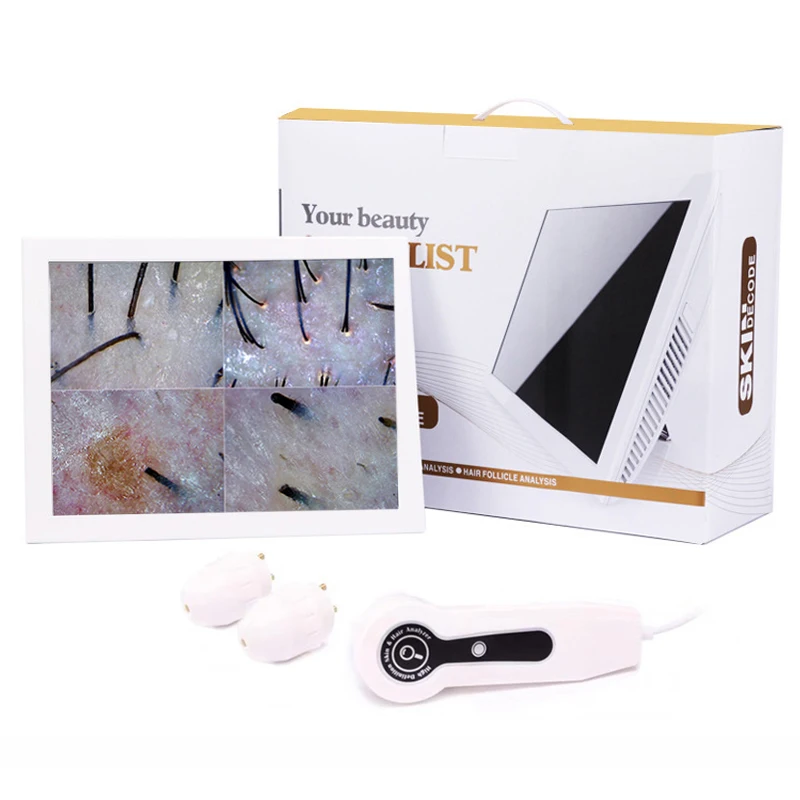 15 Inch Screen Ultra Hair Skin Analyze HD Intelligent Beauty Salon Home 50/200 Times Lens HD Scalp Hair Detector Skin Analysis
