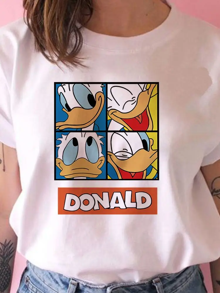 

T Shirt Disney Women Summer White All-Match Mickey Mouse New Products Creativity Harajuku Style Tshirt Trendy Print Donald Duck