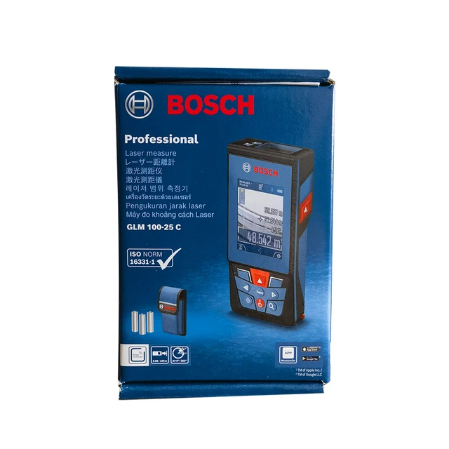 Bosch GLM 100-25 C 100 Meters Bluetooth Laser Rangefinder Inbuilt 