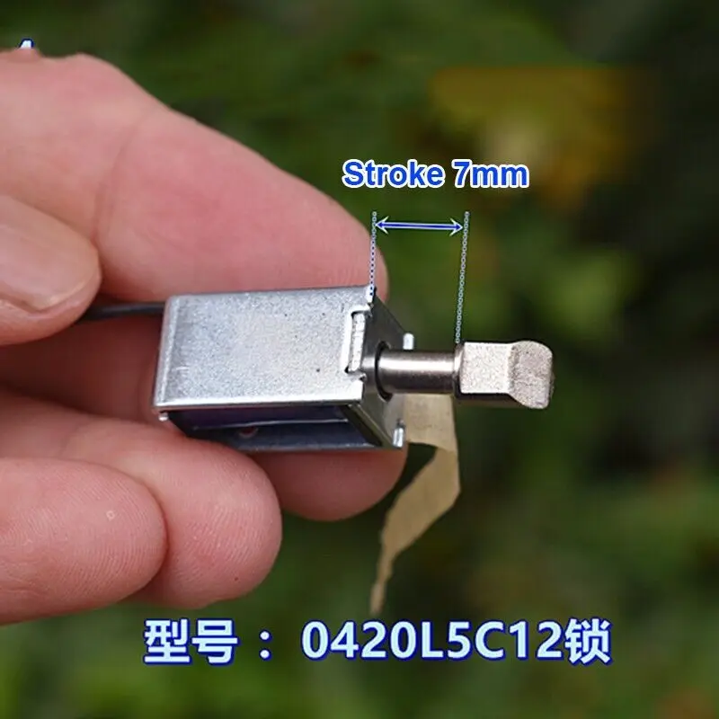 0420L5C12 DC 6V 7.4V Push Pull Type Electromagnet Telescopic Solenoid Electromagnet Spring Magnet 7mm Stroke for Electronic Lock