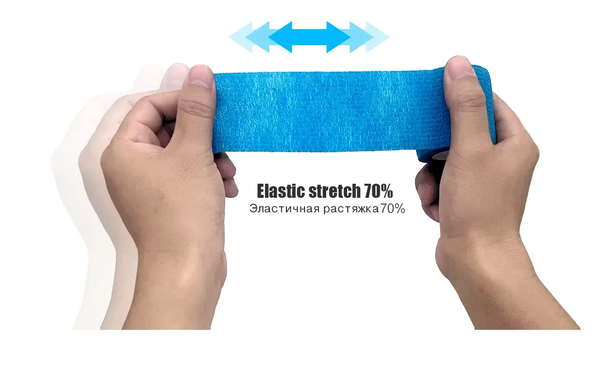 6Pcs 4,8 m Gelb Sport Selbstklebende Elastische Bandage Wrap Band Hansaplast Für Knie Unterstützung Pads Finger Knöchel palm – Detail 4
