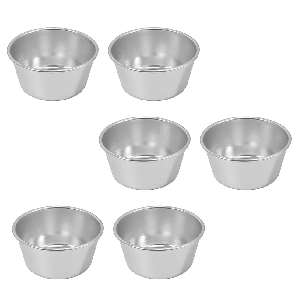

6pcs Round Pudding Cups Non- Egg Mold Cupcake Muffin Cups Heat Resistant Chocolate Molten Pans for Cake Pudding Tartlet