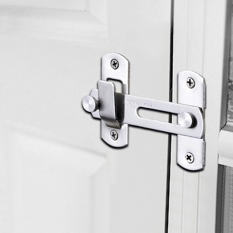Door Latch Sliding Barn Door Latch for Locking Sliding 180 Degree Right Angle Door Lock Gate Bolt Wine Cabinet Closet Window Lock Plug