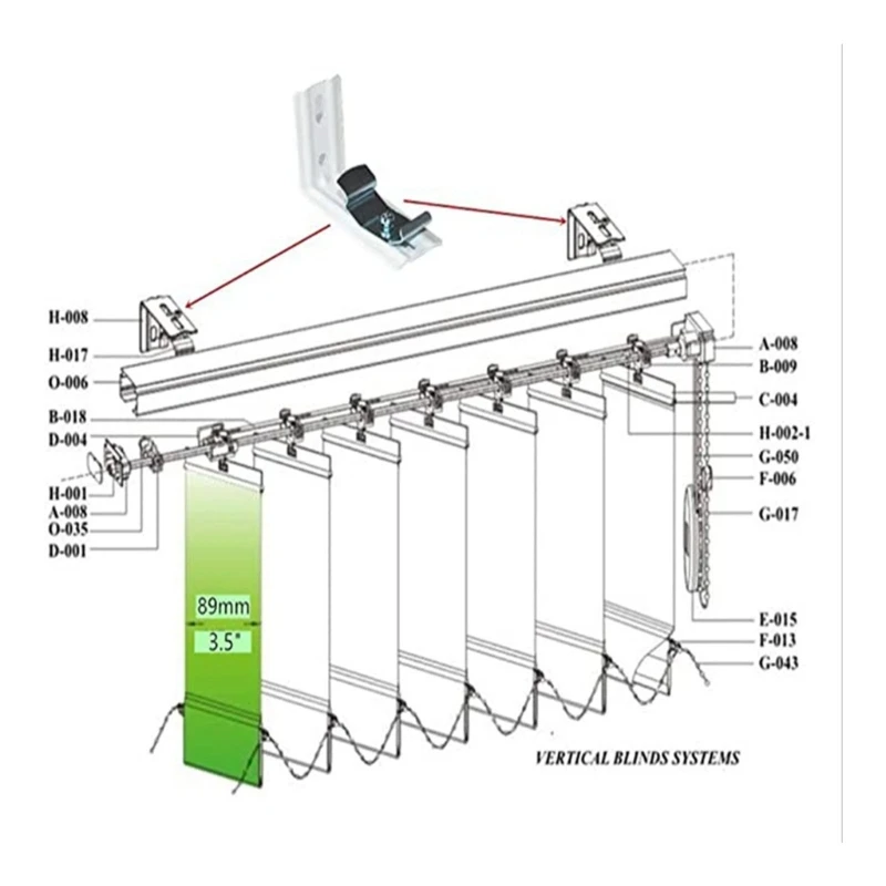 Curtain accessories vertical blind L bracket clips for shutters
