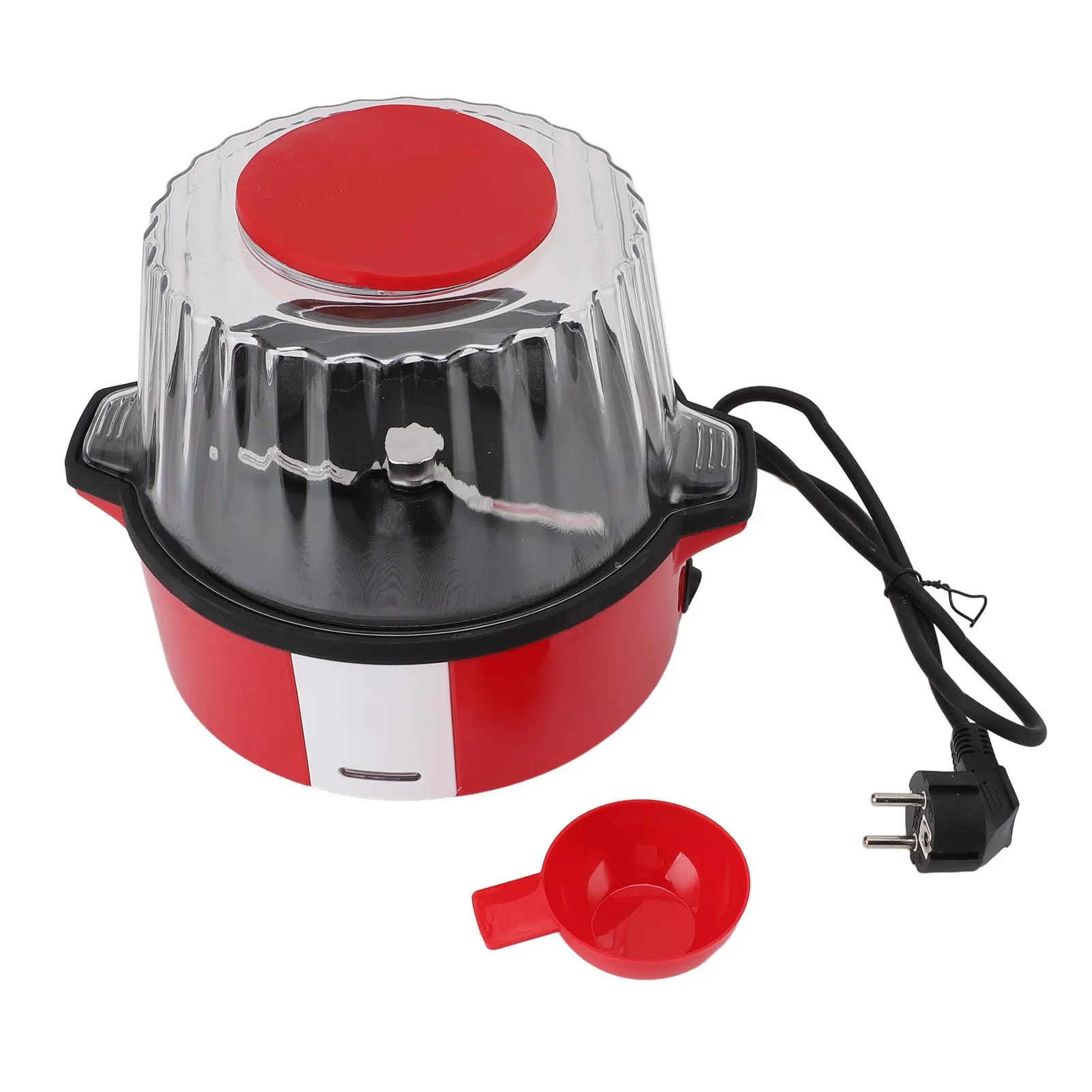 מכונת פופקורן מולטיפונקציונלית עם מכסה שקוף מלא, מכונת פופקורן חשמלית קטנה אוטומטית לבית