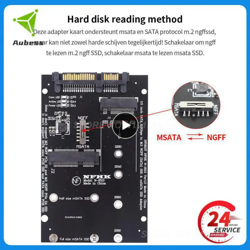 

Wholesale M.2 NGFF MSATA SSD to SATA 3.0 Adapter 2 in 1 Converter Card for PC Laptop Dropshipping