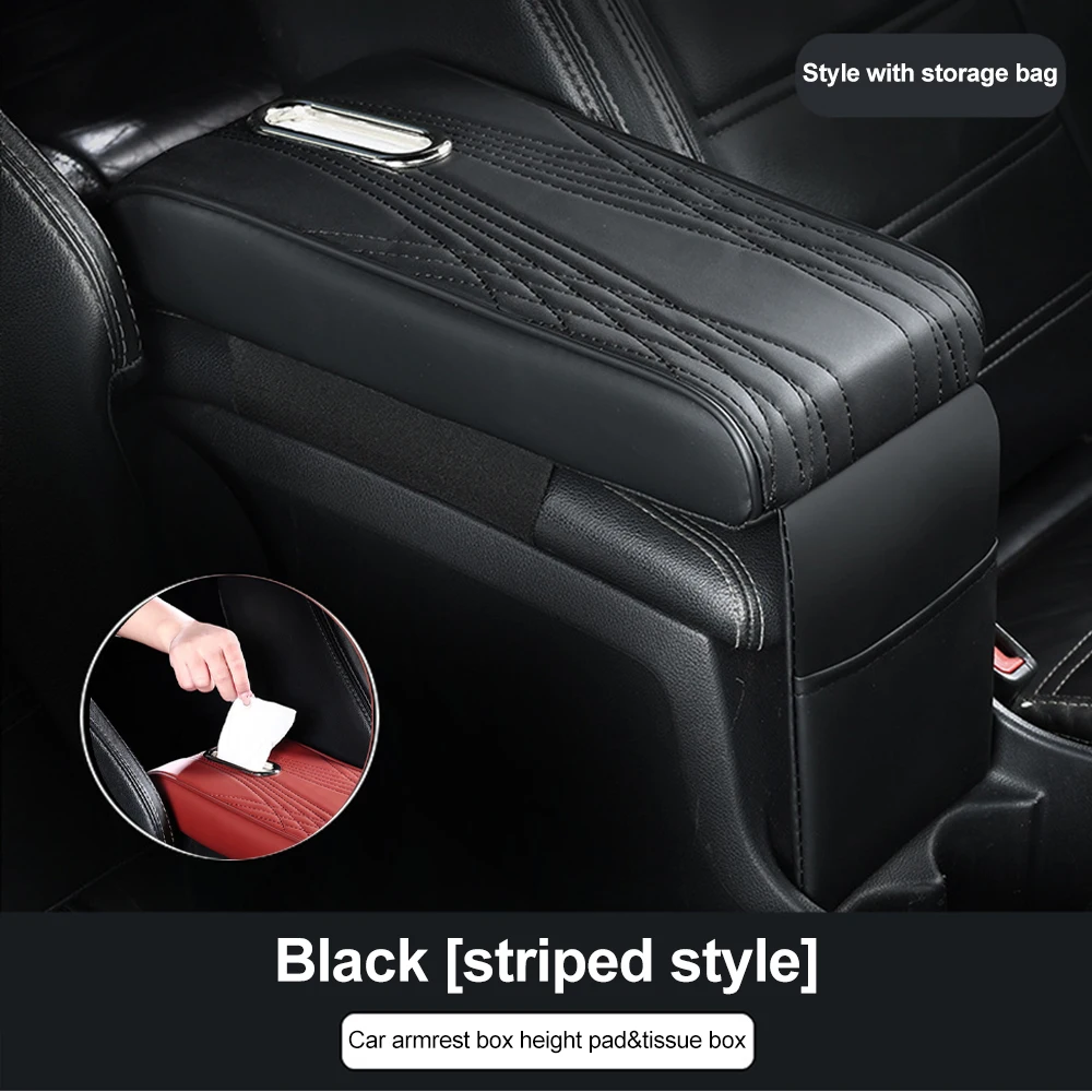 thumbnail image 1 of Funda protectora para consola central de automóvil, caja de pañuelos, almohadilla para reposabrazos con bolsillo de almacenamiento lateral, estante para papel, almacenamiento de accesorios interiores, 1 of 5