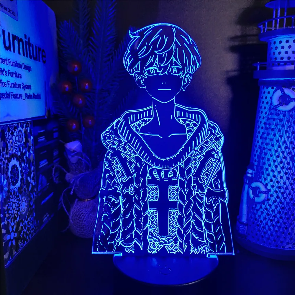 

Anime Tokyo Revengers Chifuyu Matsuno 3D Lamp Led Night Light Manga Colorful Lampara Bedroom Desk Setup Lighting Decor Kids Gift