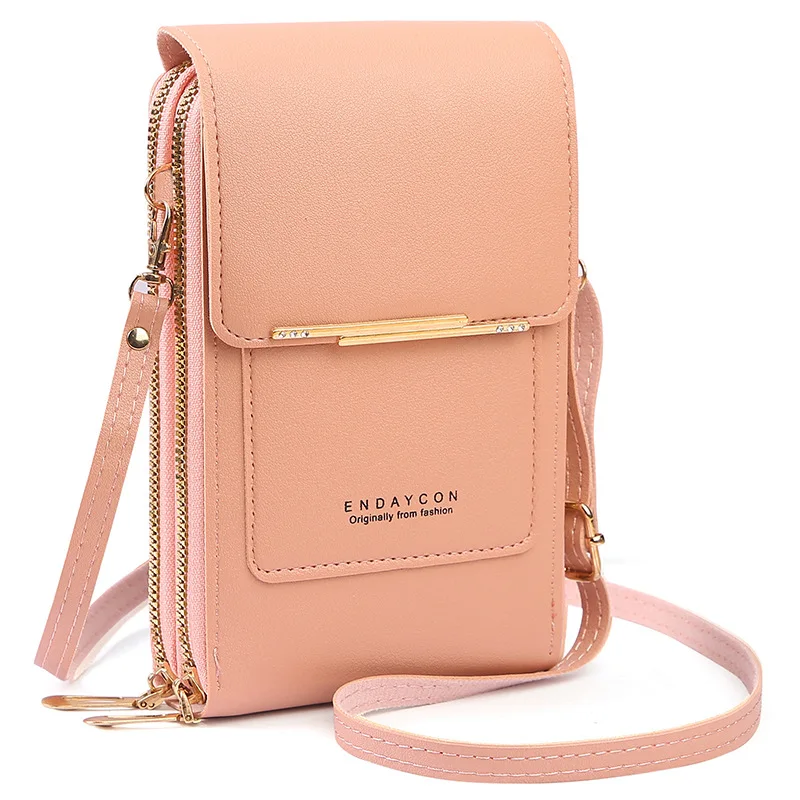 

2024 Fashion Handbag Of Women Soft Leather Women's Small Wallets Touch Screen Cell Phone Purse Crossbody Shoulder Bag