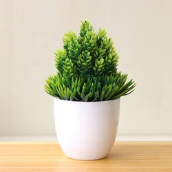 Vibrant Green Artificial Bonsai with Flowers for Seasonal and Event Decor (PJ35-01)