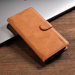 Luxurious Leather Wallet Flip Phone Case Cover for Galaxy A17 (Brown)
