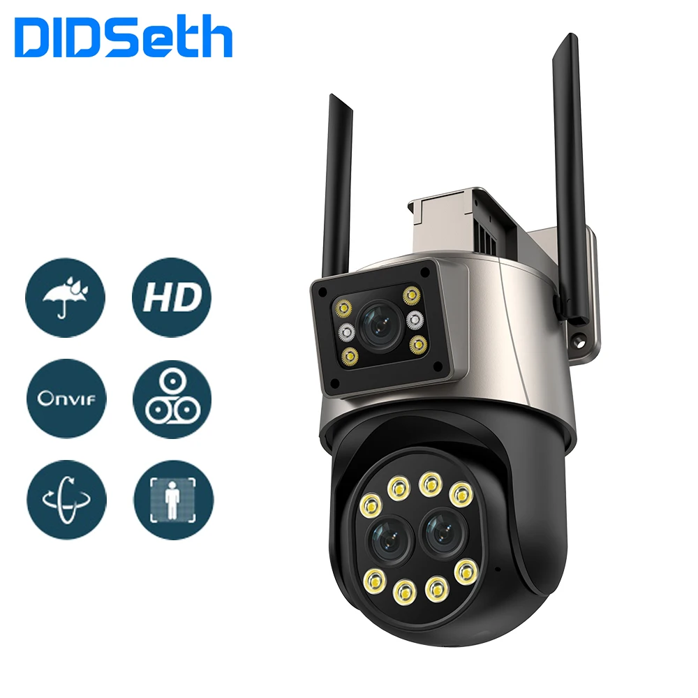 

DIDSeth 9MP WiFi PTZ Camera 4K Three-lens Video Surveillance IP Camera 8X Digital Zoom Street Security CCTV Camera Use ICsee