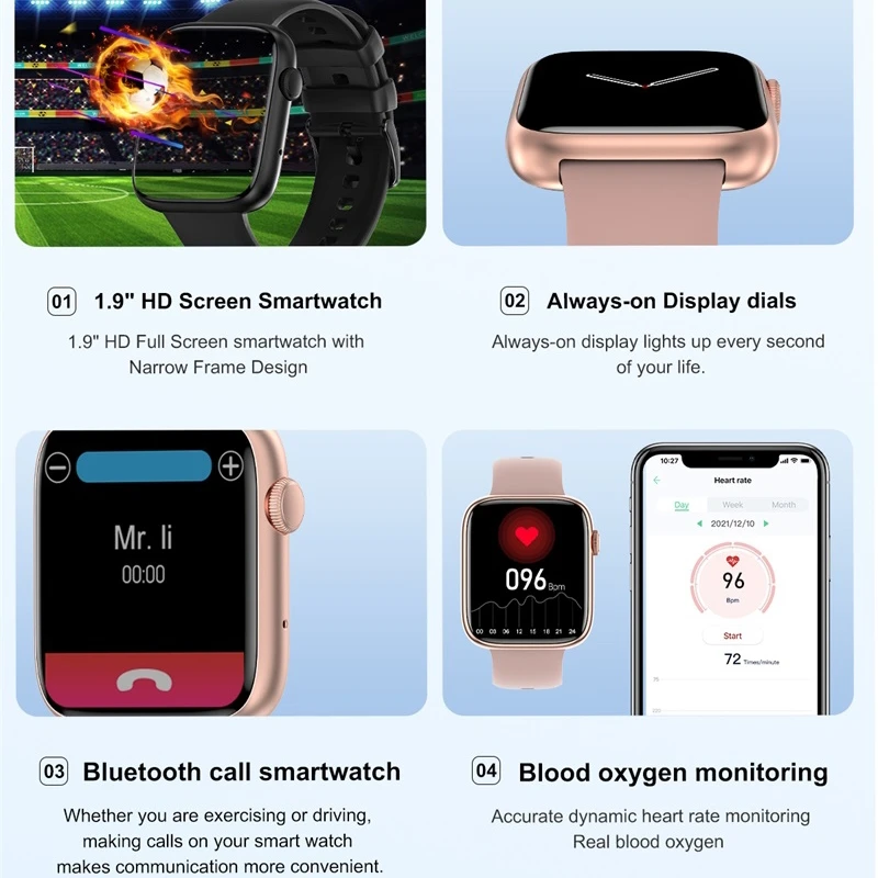 2022 ο Ʈ ġ   1.9 &ū ÷ NFC GPS  ƮĿ   Smartwatch 