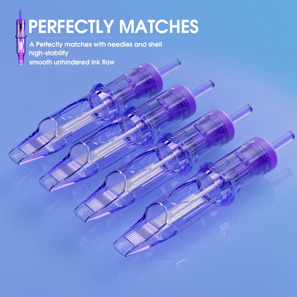 50pcs/Box Mixed Size RL/RS/RM/M Sterilized Mast Tattoo PRO Cartridge Needles Permanent  for Tattoo Machine Supply 0.3mm/0.35mm 4