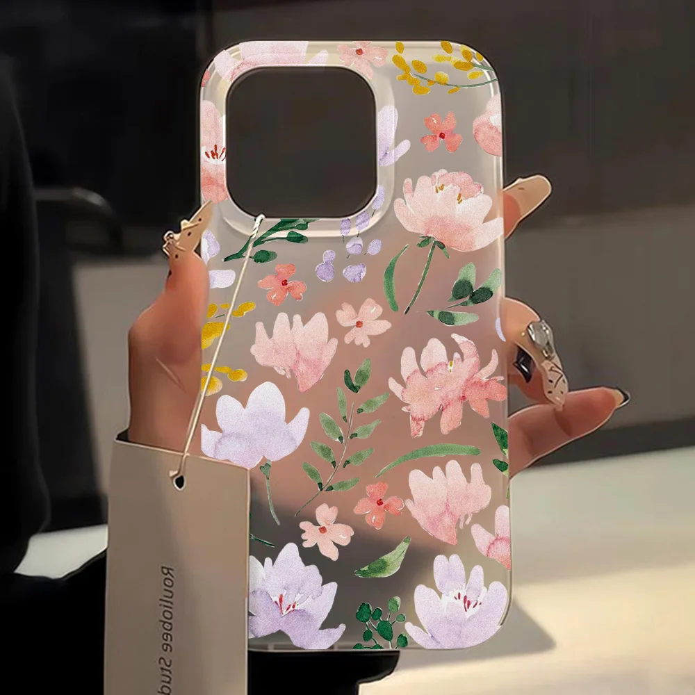 thumbnail image 1 of Funda de flores de lujo para iPhone 15 Pro Max Fundas para iPhone 11 14 Pro Max 12 13 Mini 16 Plus Fundas protectoras suaves mate Funda, 1 of 5