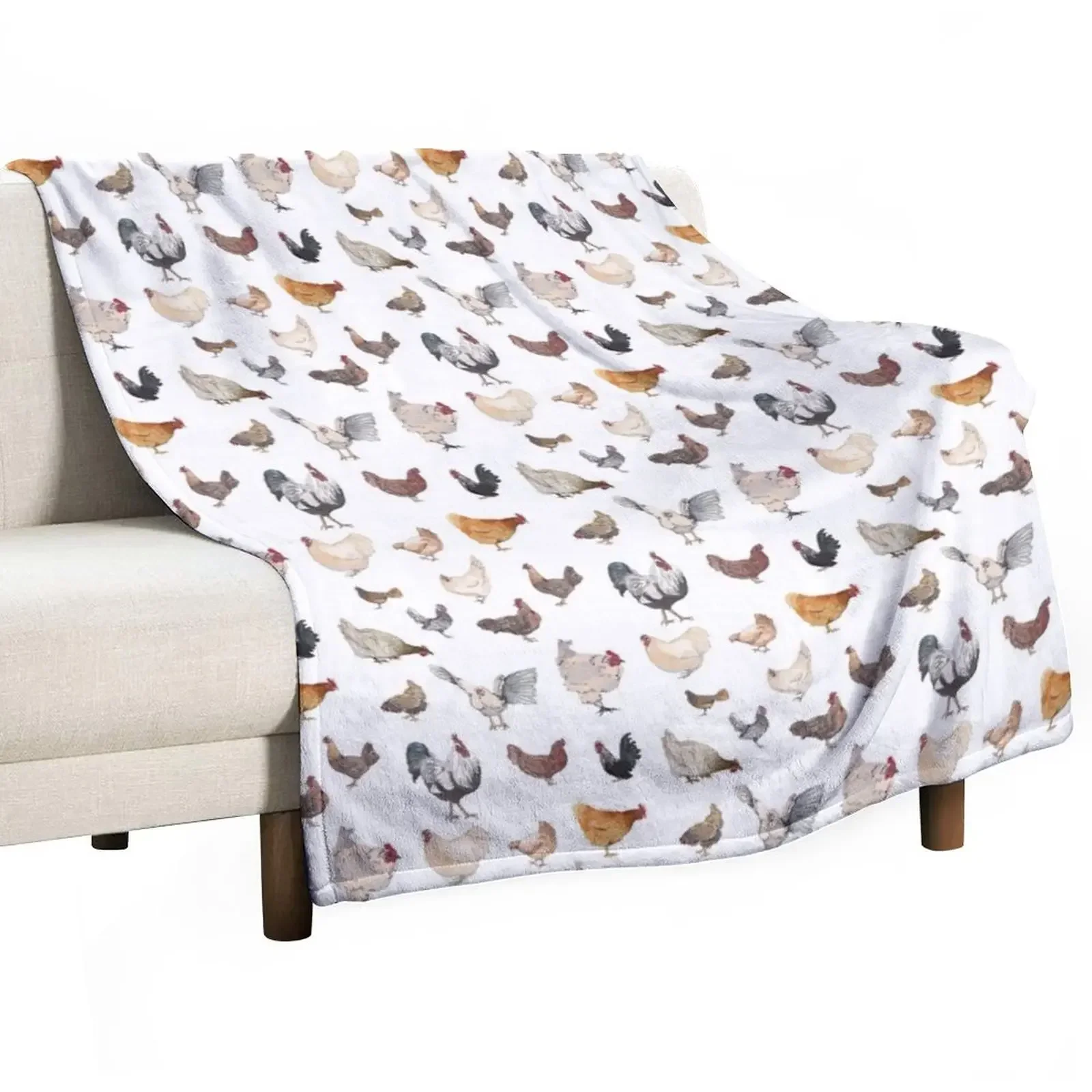 

Одеяло для путешествий для детей с рисунком курицы на белом фоне