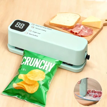 Vacuum Sealer Handheld Food Packaging Sealing Machine Home Wireless Vacuum Sealer Pump With Reusable Zipper Vacuum Bags 1