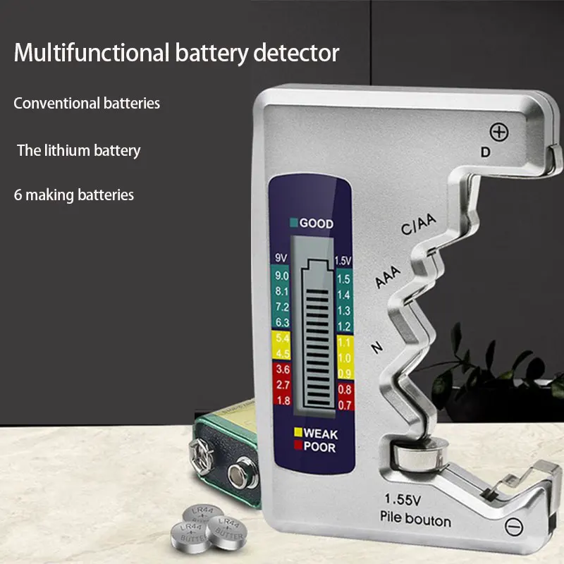 디지털 배터리 테스터 LCD 디스플레이 C D N AA AAA 9V 1.5V 단추..