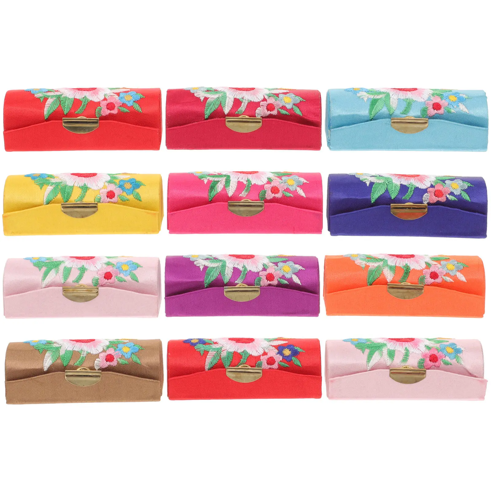 12Pcs 립스틱 상자 휴대용 빈티지 소형 립스틱 케이스 주최자 홀더 여행 야외 사용을위한 보관함