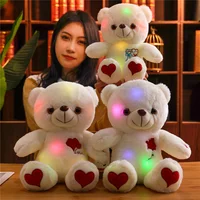 1Pcs Toys for Children Plush Light Bear Toy Tool Soft Present Birthday Gift Light LED Stuffed Animals Plush Toy Colorful Glowing 2