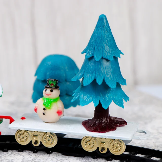 Electric Train Mini Christmas Train with and Lights Kids Christmas Gift Toys (Battery) 2