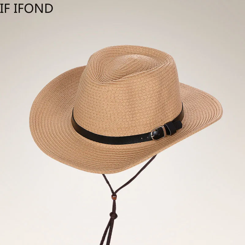 Summer Hat Panama Hats Men Straw Cowboy Hat Sun Folding Western Wide Curved Brim,sun hat,sun protection hat