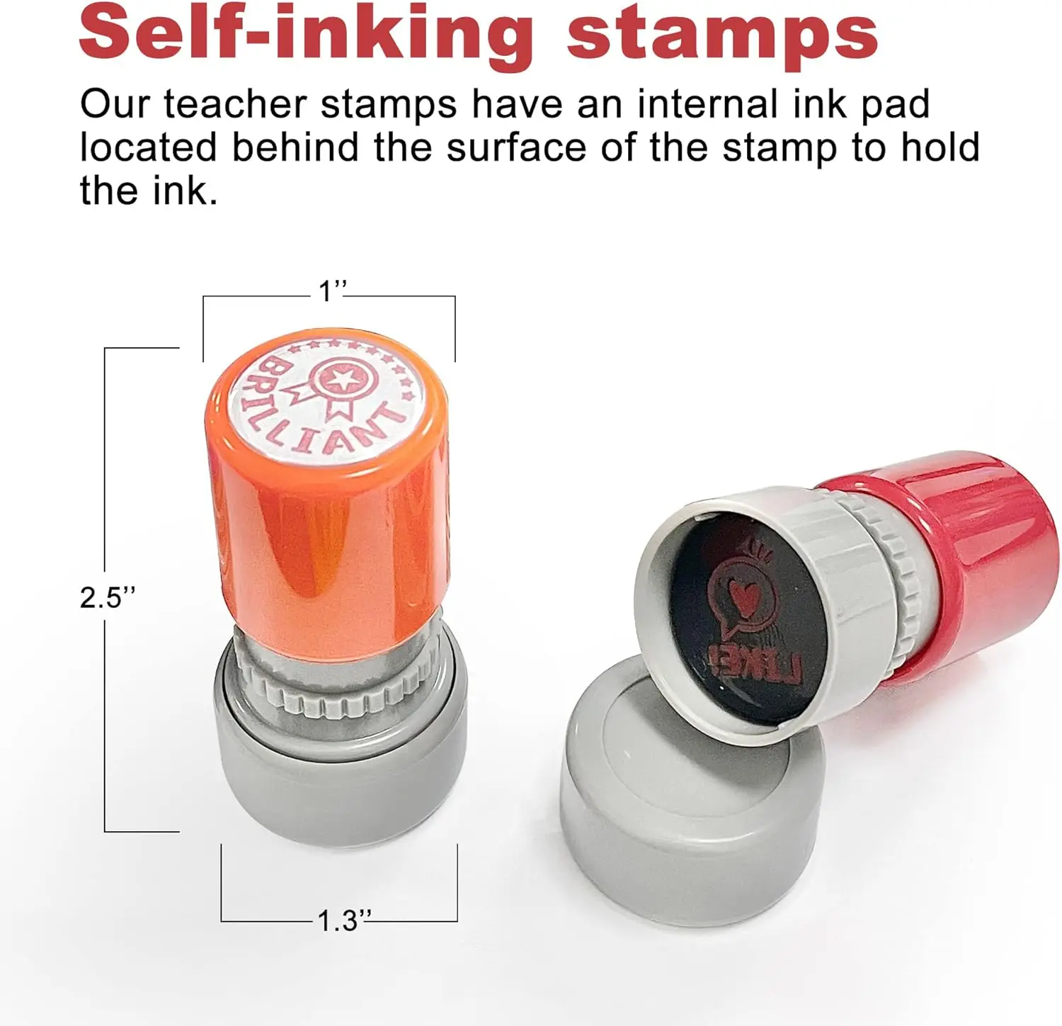 Round Teacher Graduation Classroom Stamp, 8 Color Rubber Teacher Self-Ink Stamp Set, Homework Supplies