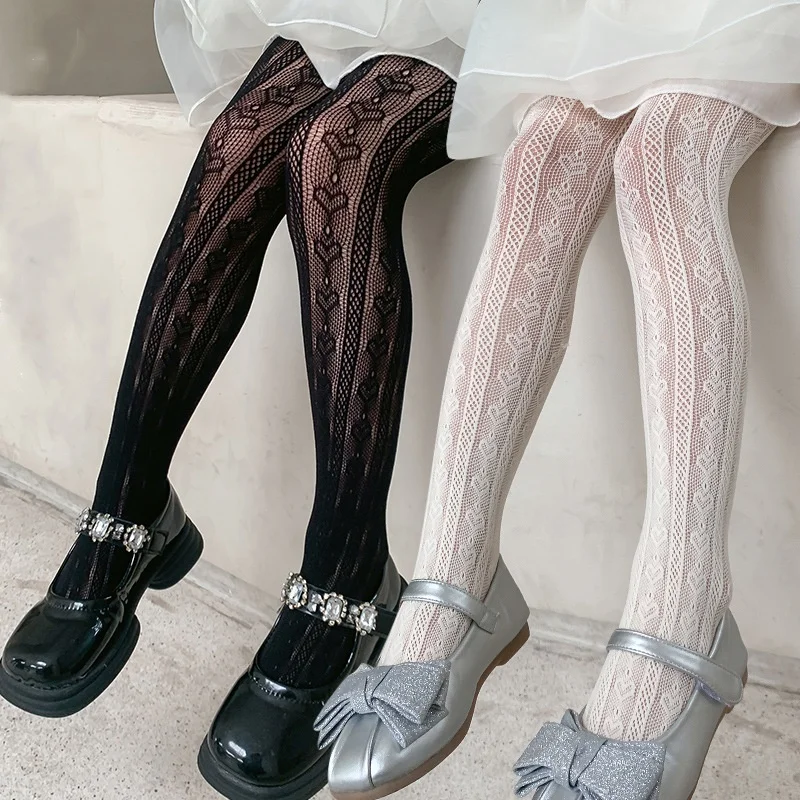 Kids Pantyhose Ballet Tights Toddler Tights 1 Pair Sweet Kids Tight for Girl Princess Bowknot Heart Floral Wave Style Ballet Long Stocking Sock Soft Fishnet Pantyhose Sock