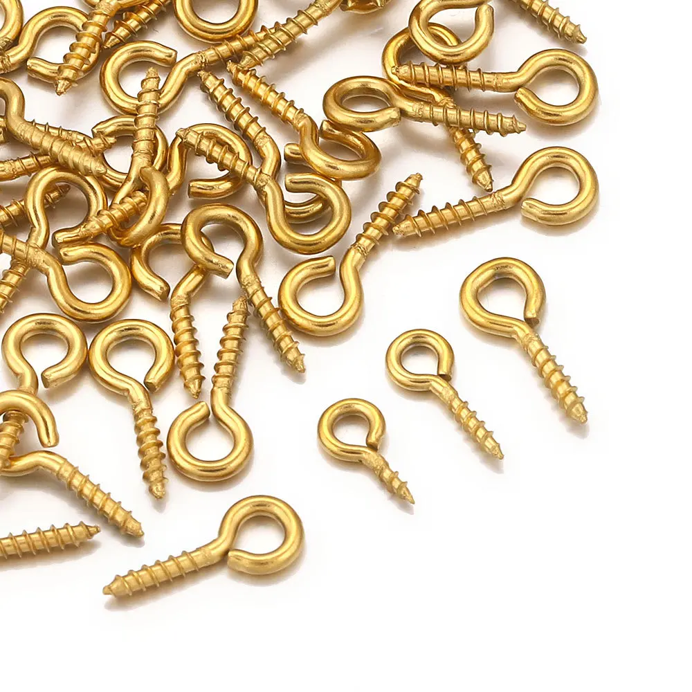 Eyepins Hooks Eyelets Screw Threaded Gold Color Clasps Hooks Jewelry Findings For Making DIY 1