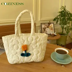 Bolso de algodón con estampado de tulipán para mamá, bolsa de gran capacidad, multifunción, informal, suave, para pañales, para otoño e invierno, novedad