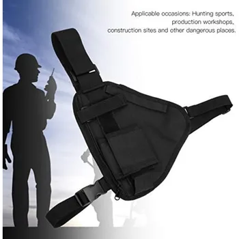 Borsa pettorale regolabile, 10.2 x6.69 pollici walkie-talkie borsa pettorale portatile borsa a tracolla regolabile con tracolla nera