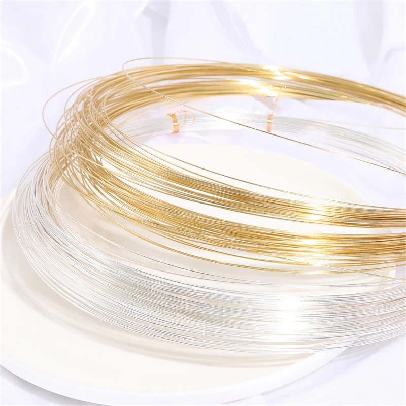 1 Meter Premium Brass Copper Wire - Gold/Silver Plated Beading Wire for Jewelry Crafting & DIY Projects