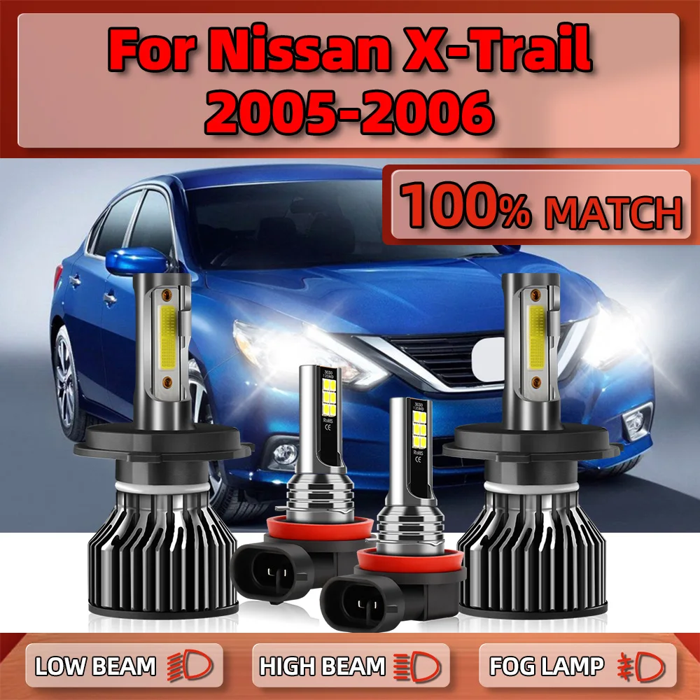 

40000LM Canbus LED Headlamps 240W Car Headlight Bulbs 12V 6000K Plug And Play Auto Fog Lamps For Nissan X-Trail 2005 2006
