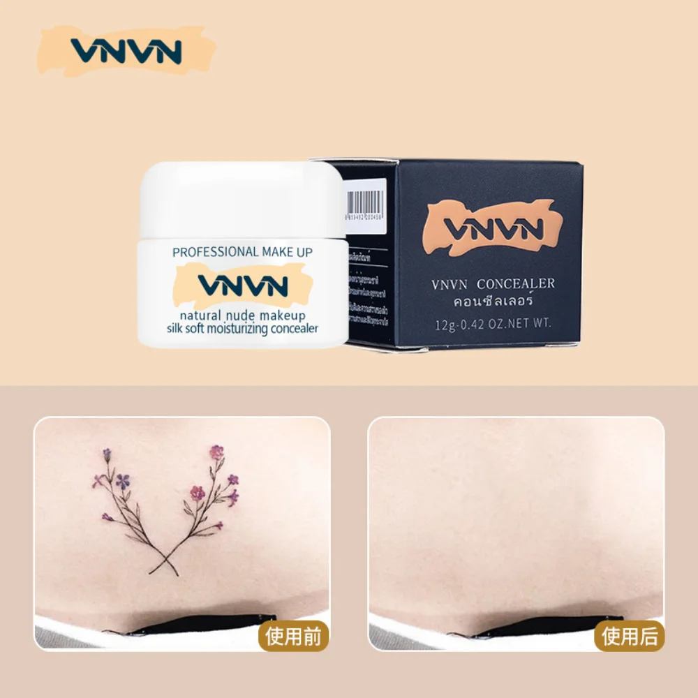 

Concealer Foundation Cream Waterproof Long-Lasting Cover Dark Circles Acne Marks Cover Tattoo Scar Spots Moisturize Face Makeup