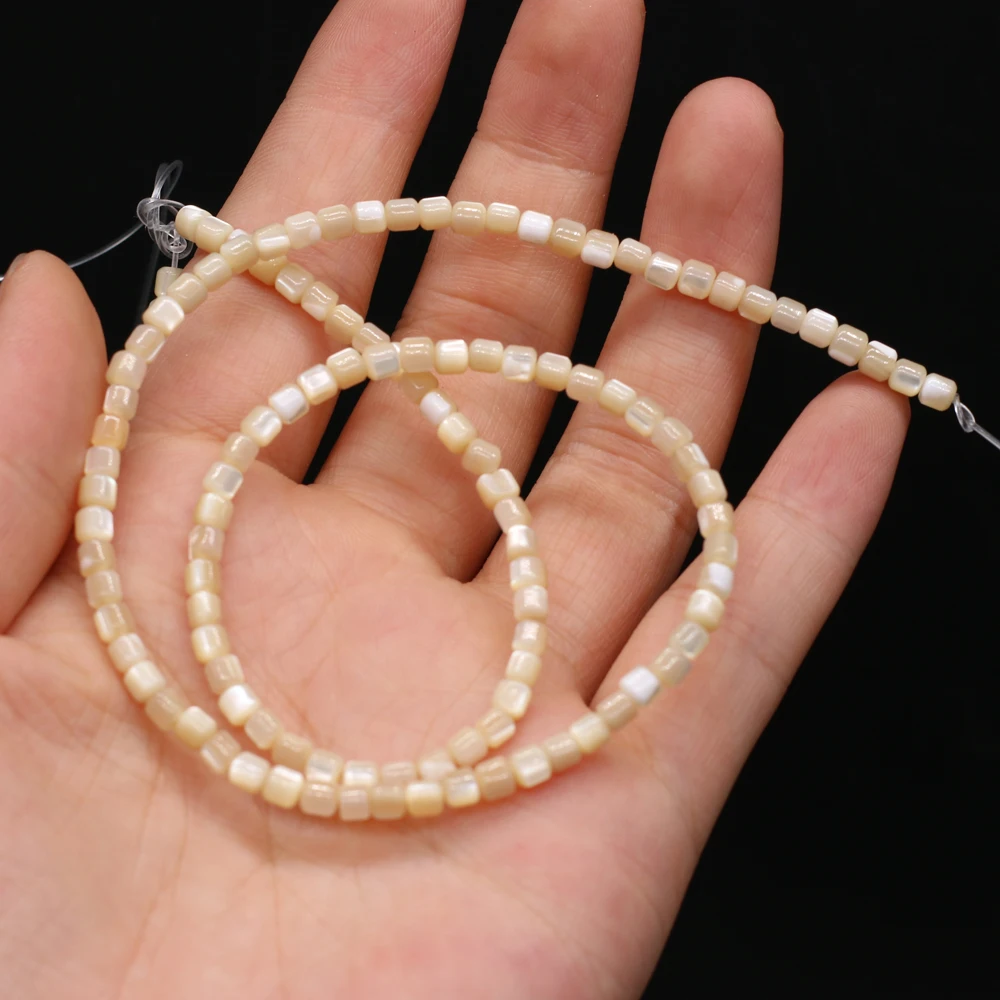 Elegant Cylindrical Mother of Pearl Sea Shell Beads for DIY Jewelry Making - 3.5mm