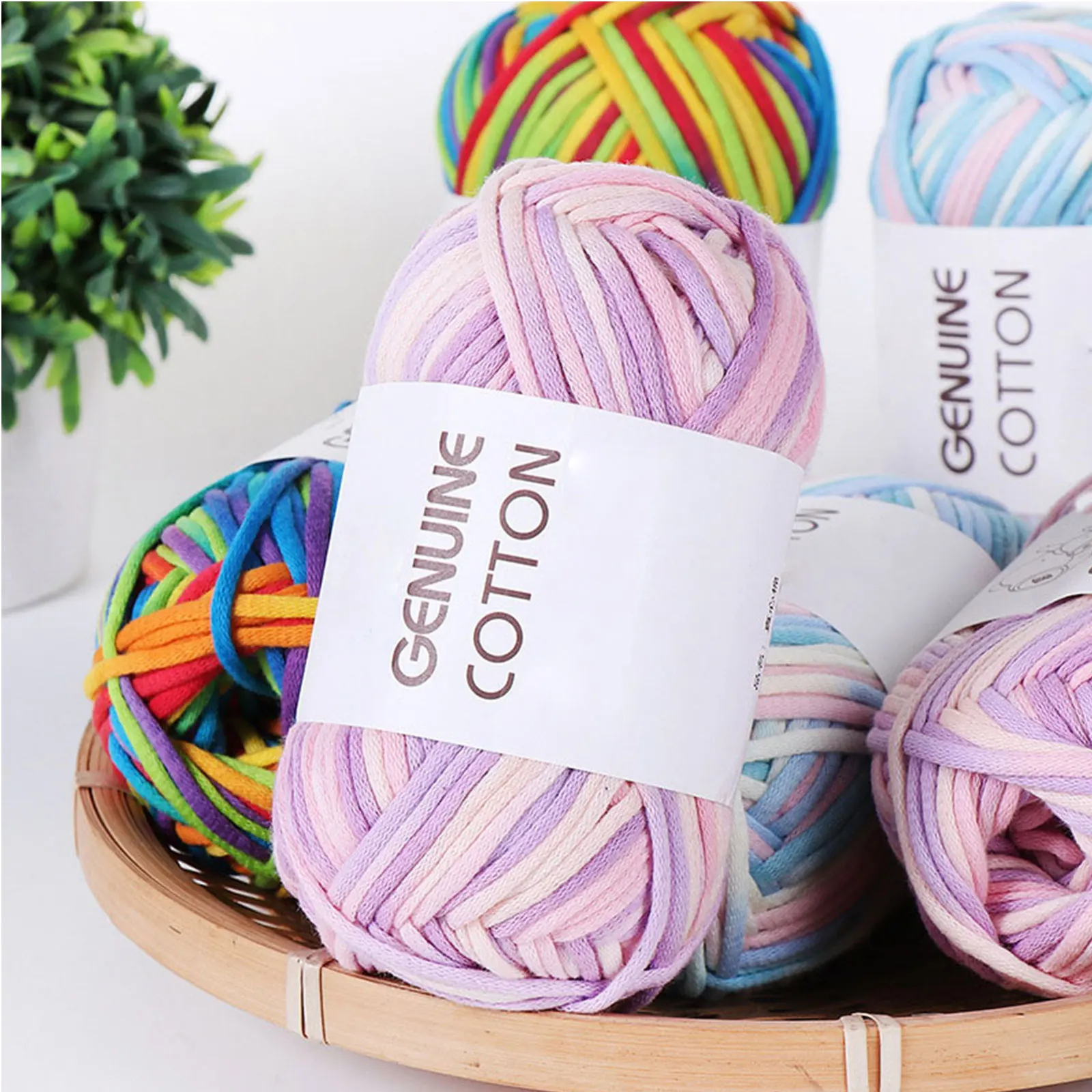 50g/roll, crochet yarn for beginners, gennuine cotton, easy to use, easy to see stitches, 68% Cotton+32% Nylon 5