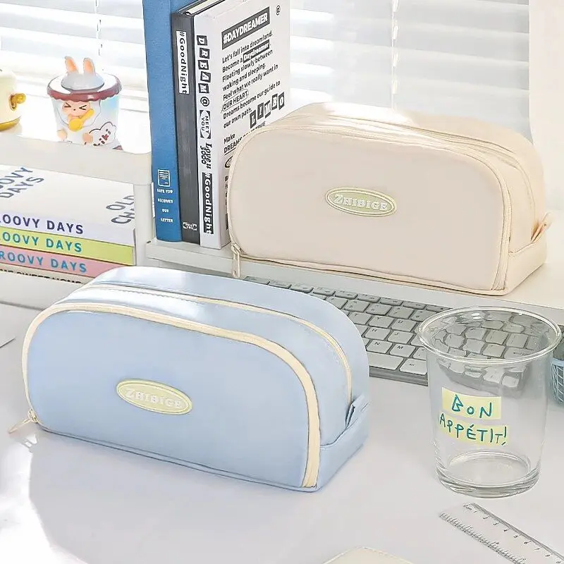 Learning Pencil Case Multi-layer Large Capacity Pencil Case Fashionable Simple and Practical Stationery Bag Storage Bag