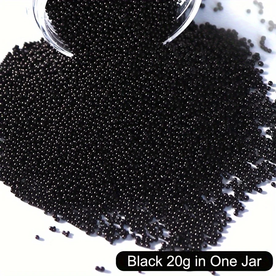 손톱 장 10000개 캐비어 비즈, 마이크로 픽시 비즈, 20g/0.71oz 유리 버블 비즈, 무지개 빛깔의 물방울 버블 비즈