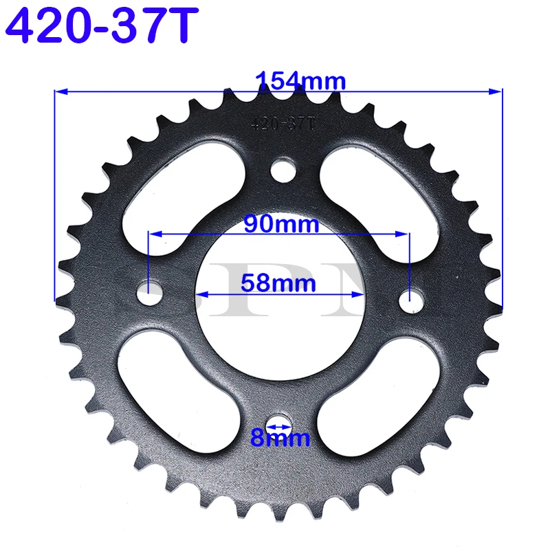 Engine sprocket motorcycle scooter gear 420/428 37T 41T 48T tooth 58mm / 90mm rear sprocket for ATV Go Kart Quad Bike off-road motorcycles